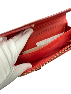 Burberry ALS Porter Long Wallet Coral Red