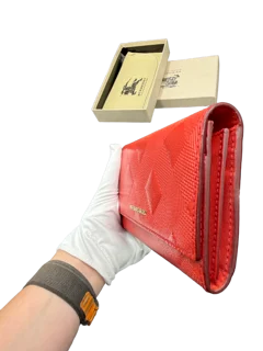 Burberry ALS Porter Long Wallet Coral Red
