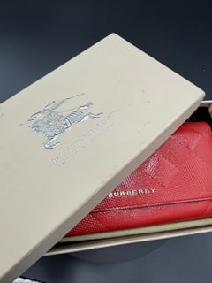 Burberry ALS Porter Long Wallet Coral Red