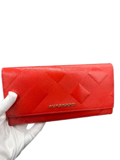 Burberry ALS Porter Long Wallet Coral Red